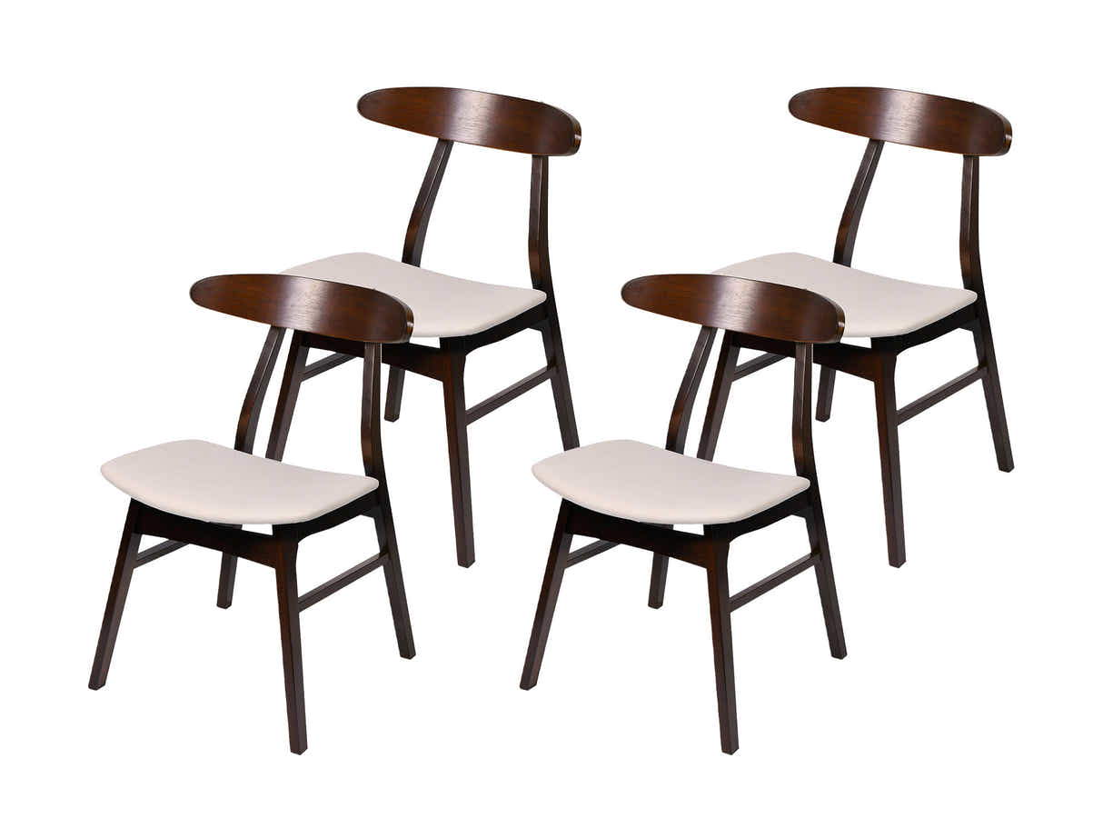 Fiesta Dining Table Walnut - 120 cm & Fiesta Dining Chair Walnut - Set of 4