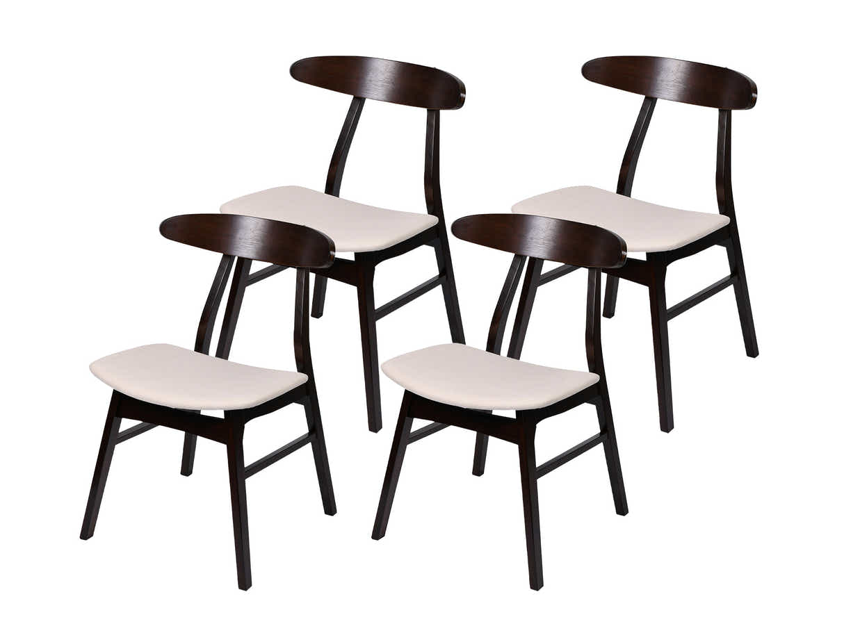Hexa Round Dining Table Wenge - 100 cm & Fiesta Dining Chair Wenge - Set of 4