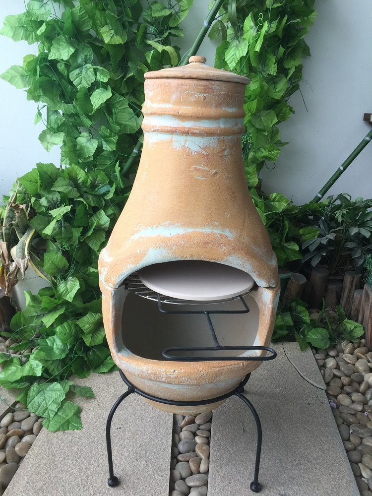 Clay Pizza Oven with Stand & Grill