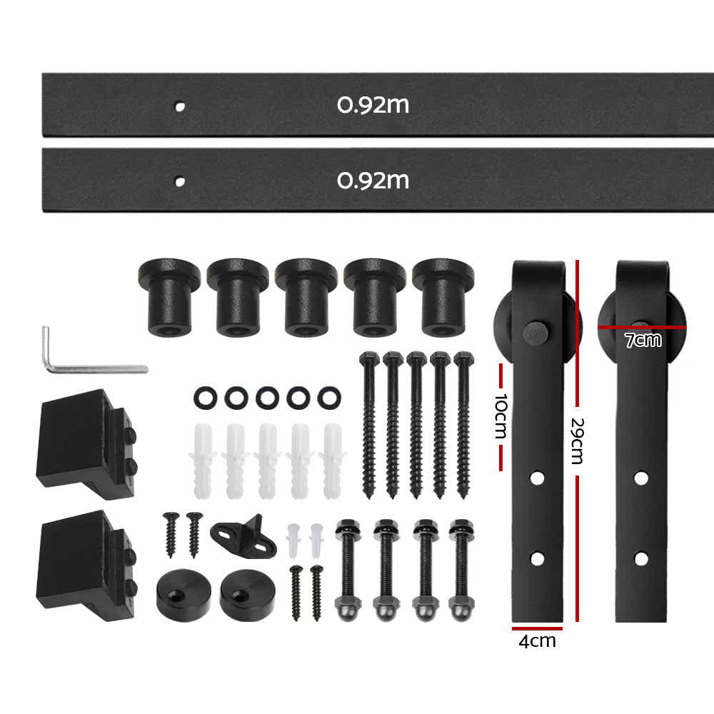 DS NA Sliding Barn Door Hardware Track Set 1.83m Roller Slide Office Bedroom
