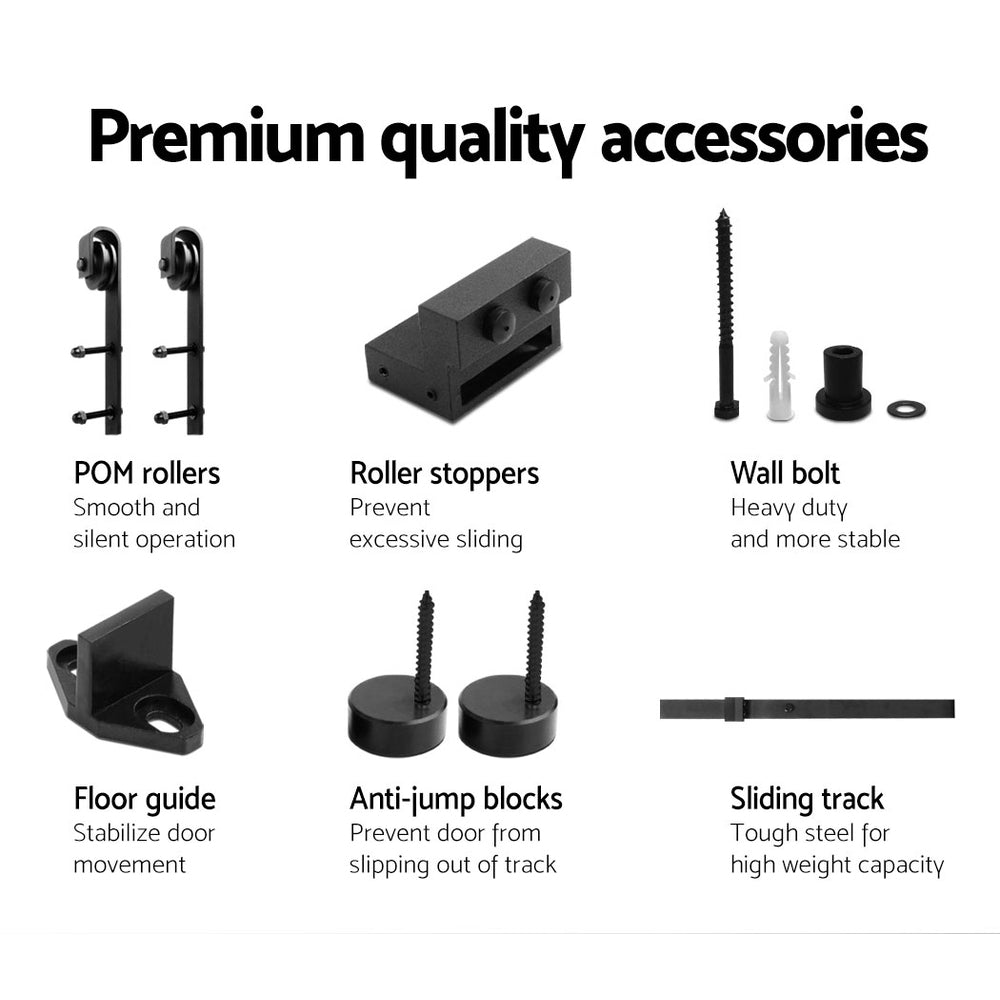 DS NA Sliding Barn Door Hardware Track Set 1.83m Roller Slide Office Bedroom