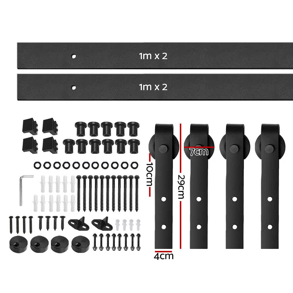 DS NA Sliding Barn Door Hardware Track Set 4m Roller Kit Slide Office Bedroom