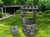 Solar Water Fountain - Wishing Well Design with LED Light