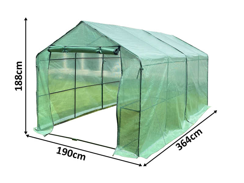 PE Mesh Walk-In Greenhouse - 1.9m x 3.64m