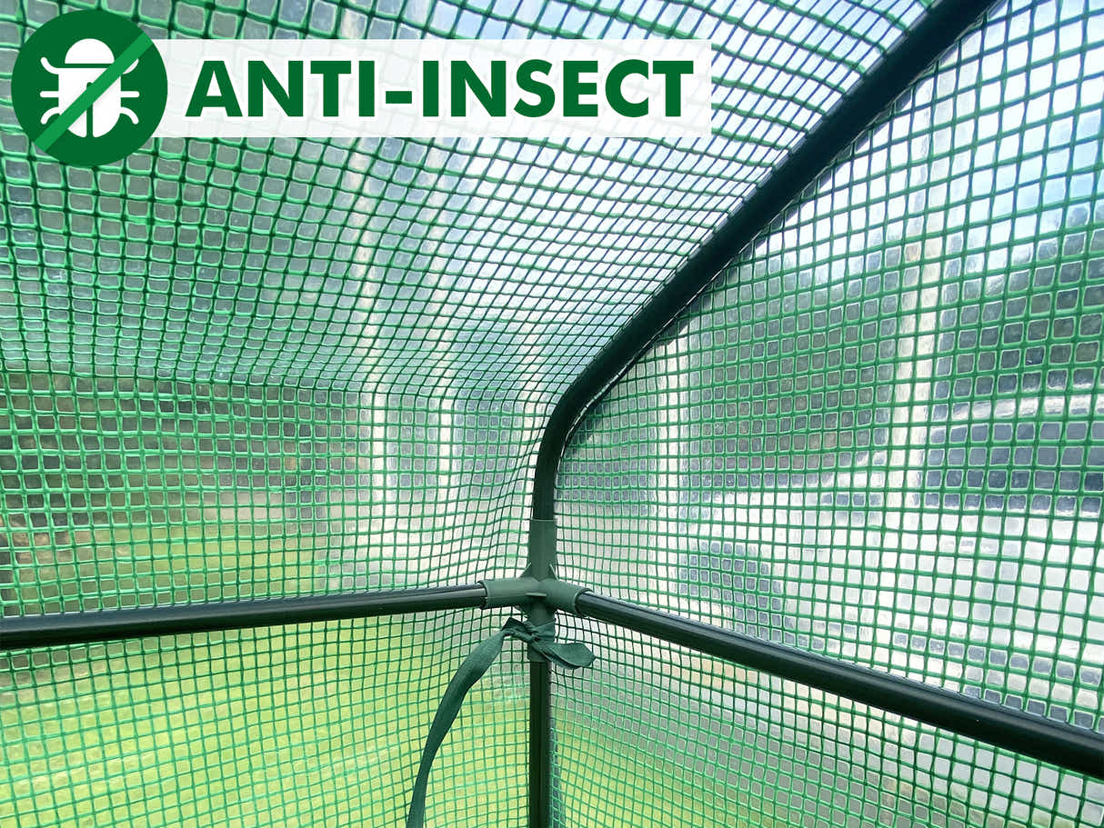 PE Mesh Walk-In Greenhouse - 1.9m x 3.64m