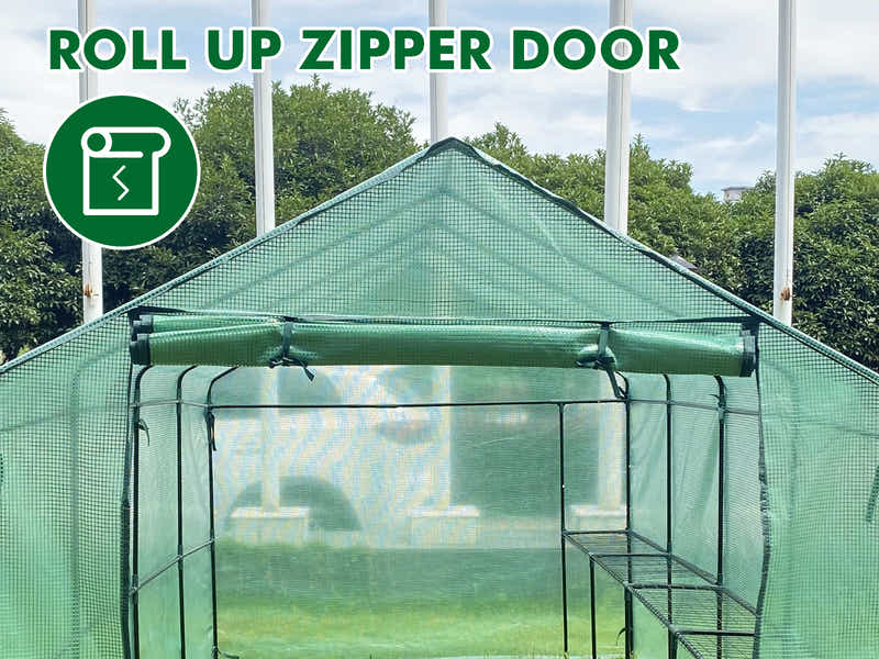 PE Mesh Walk-In Greenhouse - 1.9m x 3.64m
