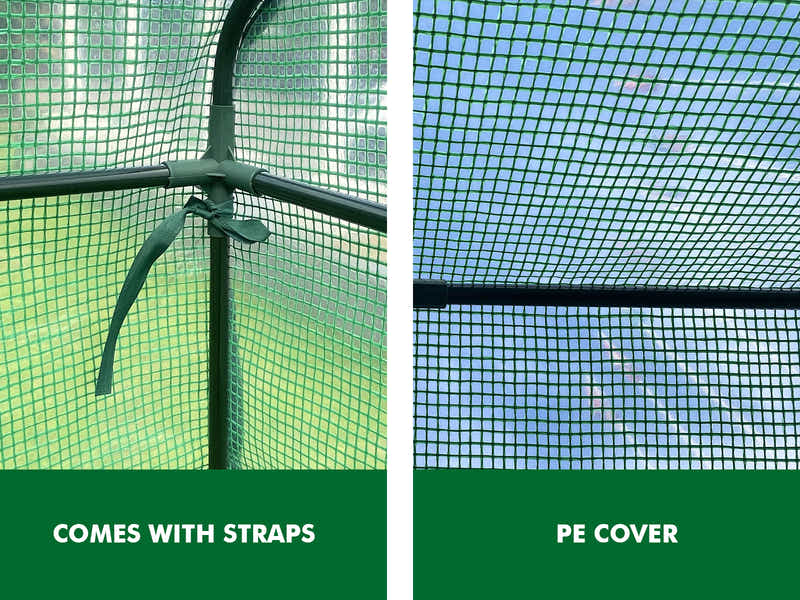 PE Mesh Walk-In Greenhouse - 1.9m x 3.64m