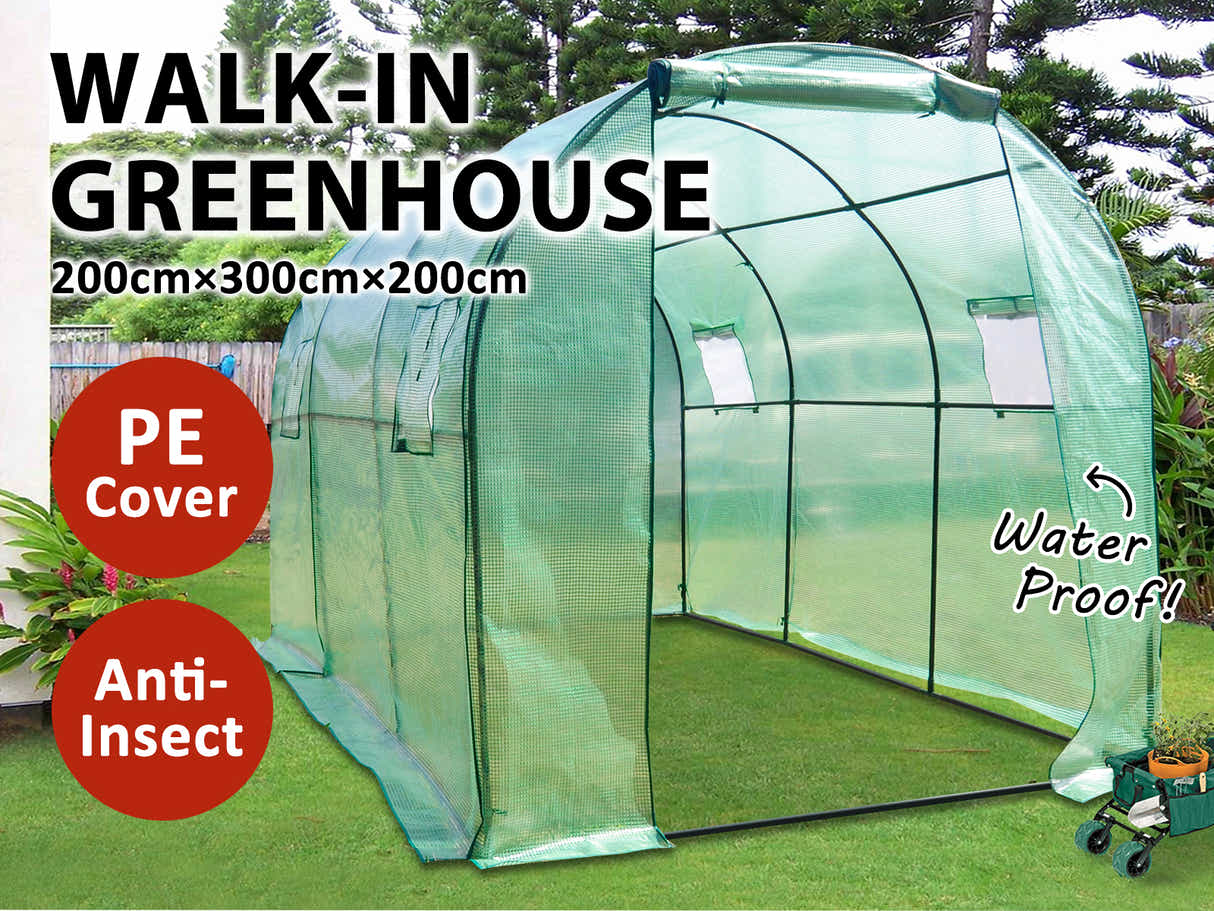 PE Mesh Walk-In Greenhouse - 2m x 3m
