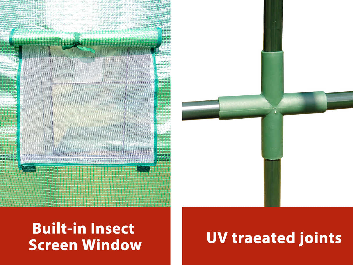 PE Mesh Walk-In Greenhouse - 2m x 3m