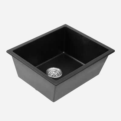 Granite Composite Sink 5945 Black with Overflow