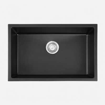 Granite Composite Sink 7045 Black with Overflow