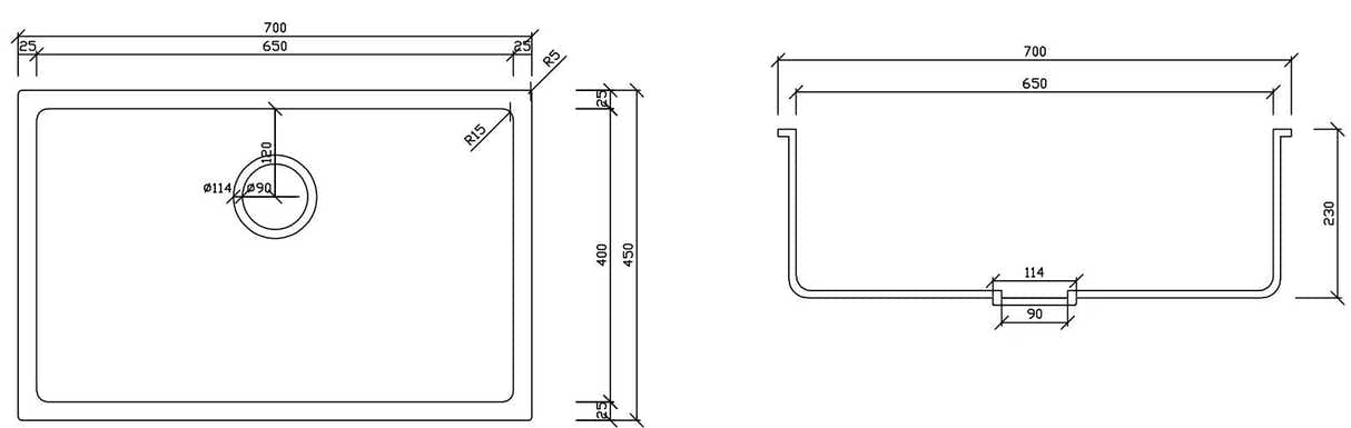 Granite Composite Sink 7045 Black with Overflow