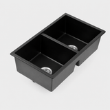 Granite Composite Sink 7745D Black with Overflow