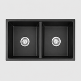 Granite Composite Sink 7745D Black with Overflow