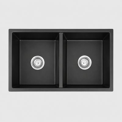 Granite Composite Sink 7745D Black with Overflow