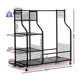 DS NA Everfit Golf Bag Storage Golf Storage Garage Organizer with Wheels Black