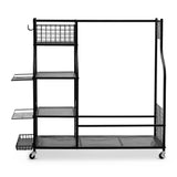 DS NA Everfit Golf Bag Storage Golf Storage Garage Organizer with Wheels Black