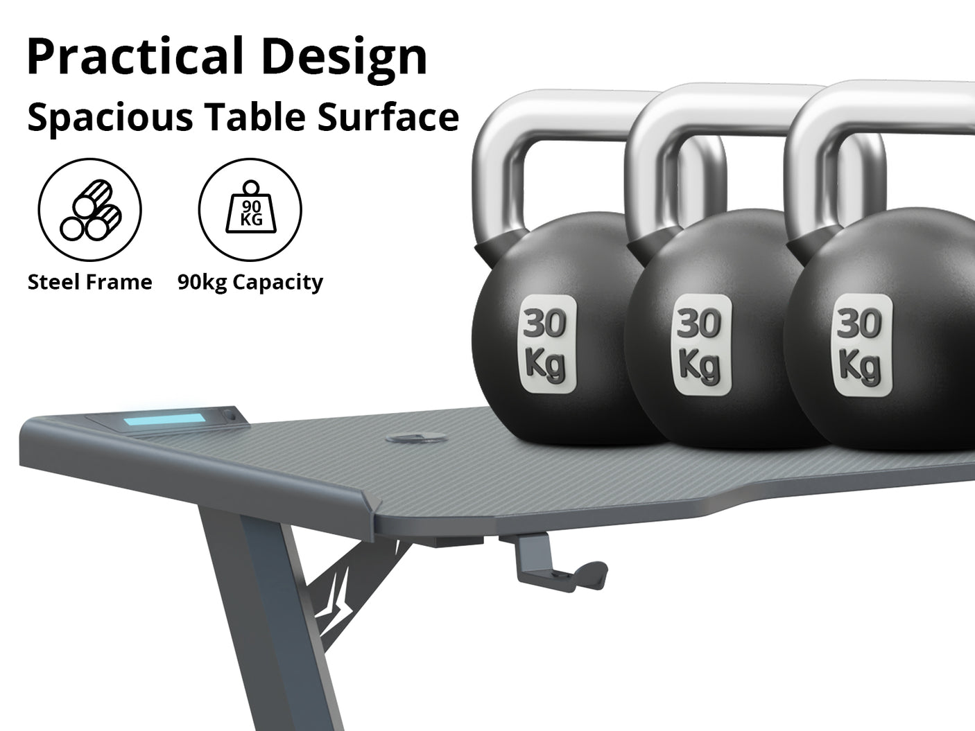 Gaming Table KZ-1 140cm with Wireless Charger and Mouse Pad