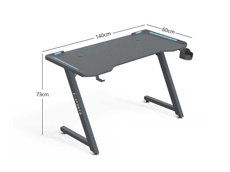 Gaming Table KZ-1 140cm with Wireless Charger and Mouse Pad