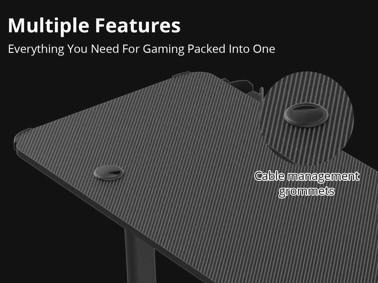 Gaming Table L2L LEFT 160CM & Nicola Gaming chair PVC Black+White