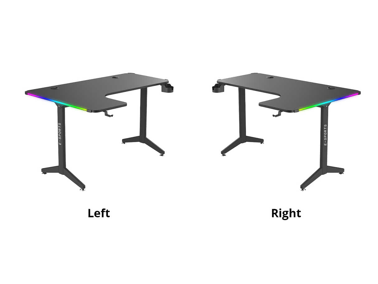 Gaming Table L2L LEFT 160CM & Nicola Gaming chair PVC Black+White