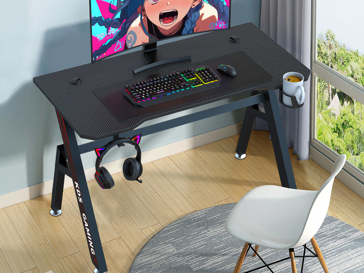 Gaming Table R6 120cm & Faron Gaming Chair PVC White