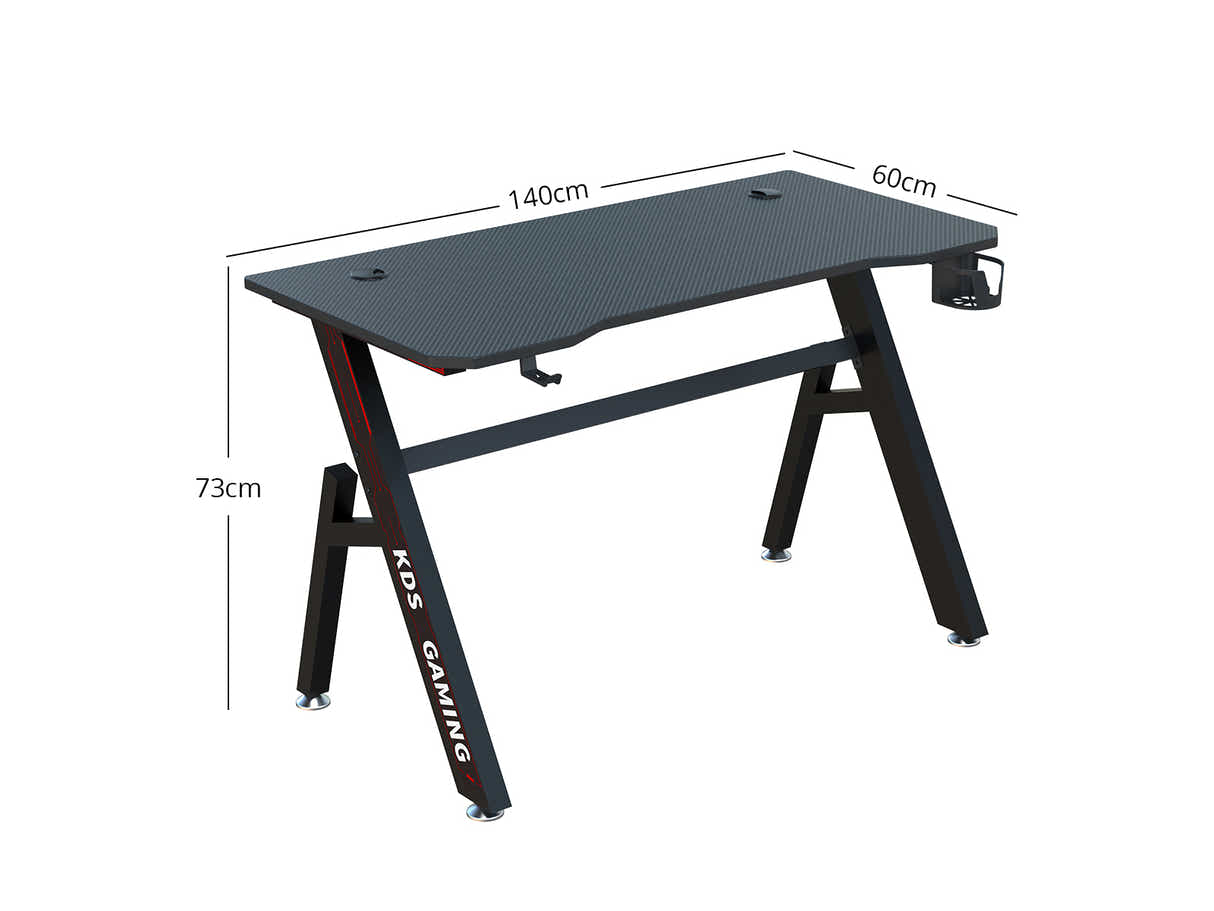 Gaming Table R6 140cm & Faron Gaming Chair PVC Red