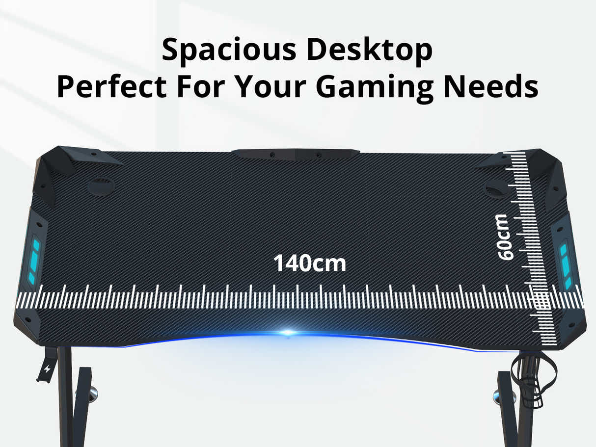 Gaming Table Z9 140cm & Faron Gaming Chair PVC White