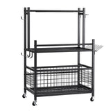 Gardeon Garden Tool Organizer Rack 16 Slots Rolling Garage Storage with Hook