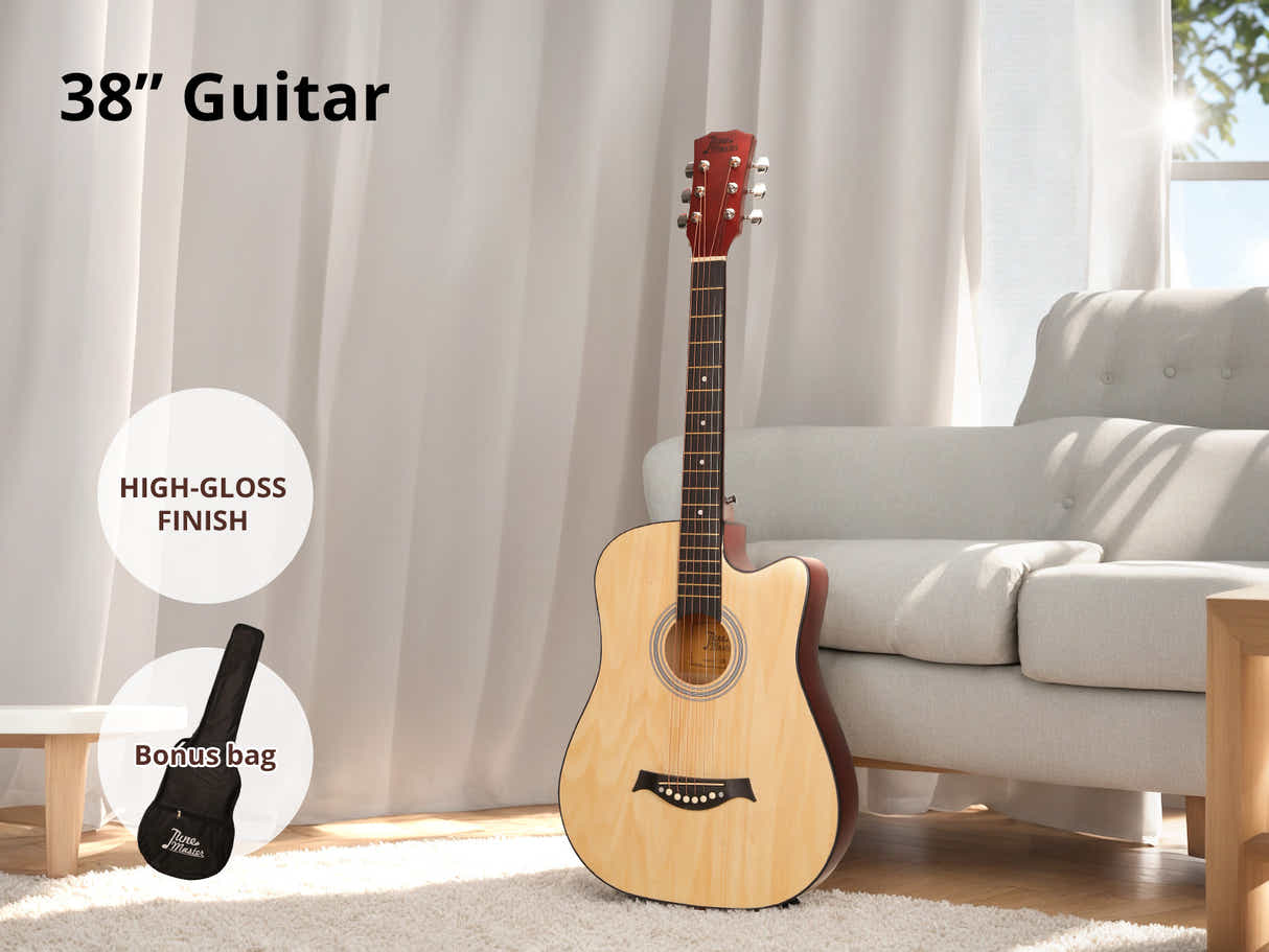 38'' Acoustic Guitar - Natural Wood