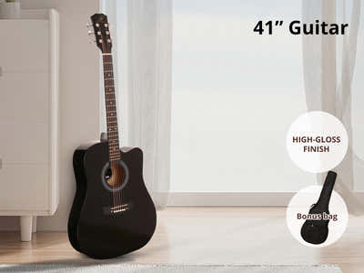 DS 41'' Acoustic Guitar Black Color