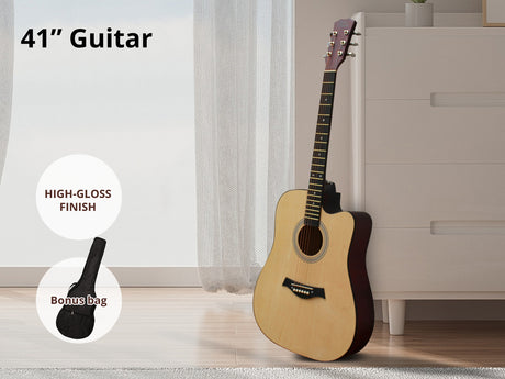 41'' Acoustic Guitar Natural Wood Color