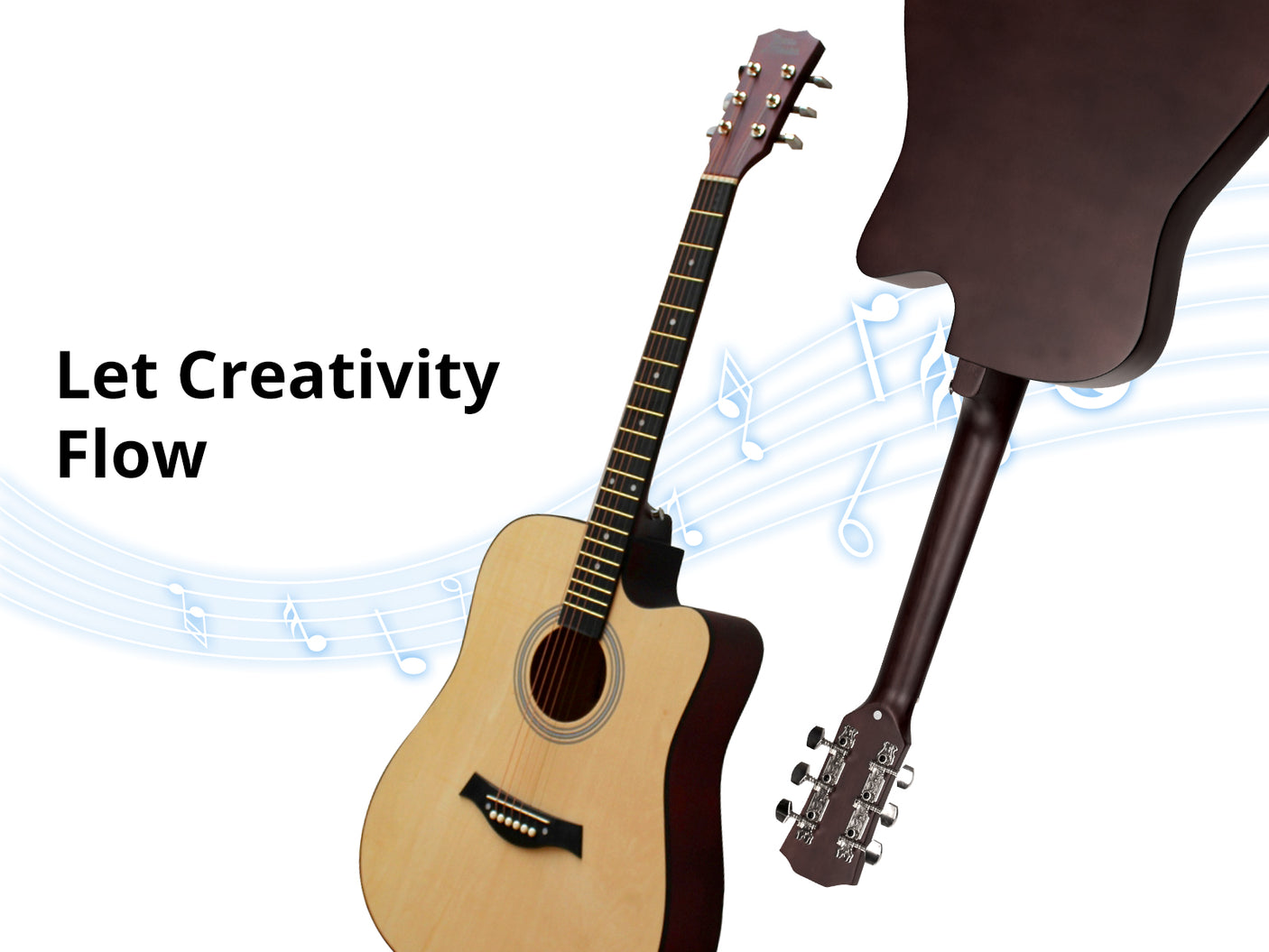 41'' Acoustic Guitar Natural Wood Color
