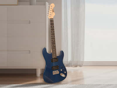 Electric Guitar Blue White