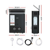 Portable Gas Water Heater LPG-powered System Black