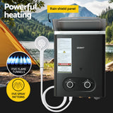 Portable Gas Water Heater LPG-powered System Black