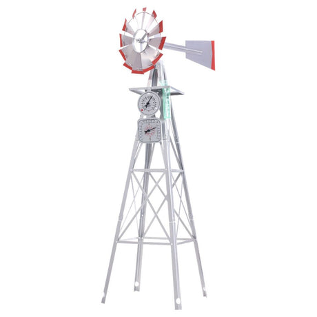 DS NA Garden Windmill 6FT 186cm Metal  Outdoor Decor Ornamental Wind Will