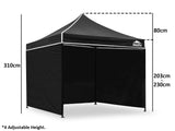 Gazebo Silver coated roof 3x3m Black