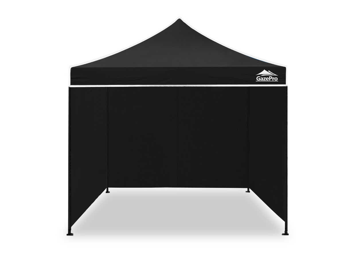 Gazebo with Silver-Coated Roof 3m x 3m - Black