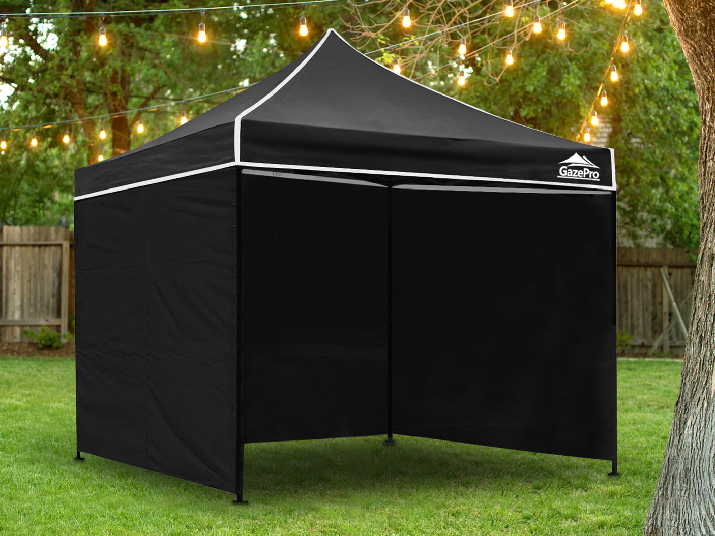 Gazebo Silver coated roof 3x3m Black