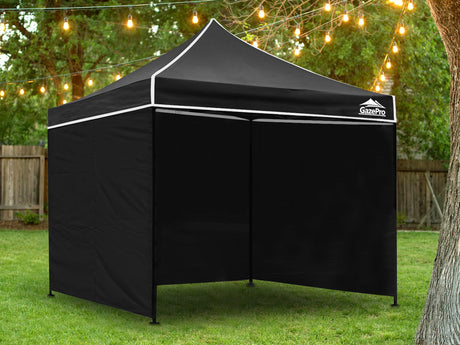 Gazebo Silver coated roof 3x3m Black