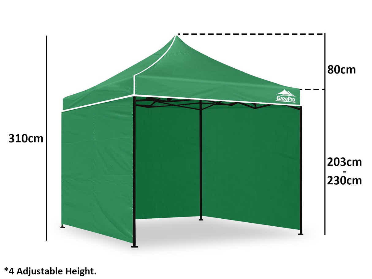 Gazebo with Silver-Coated Roof 3m x 3m - Green
