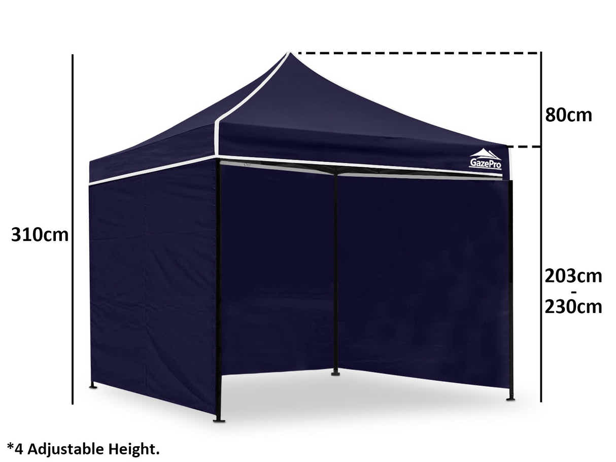 Gazebo with Silver-Coated Roof 3m x 3m - Navy