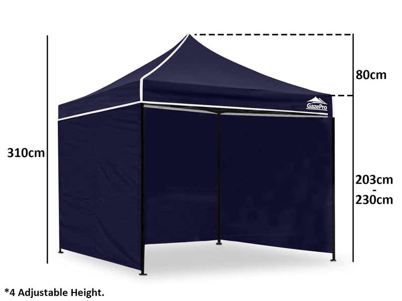 DS Gazebo with Silver-Coated Roof 3m x 3m - Navy