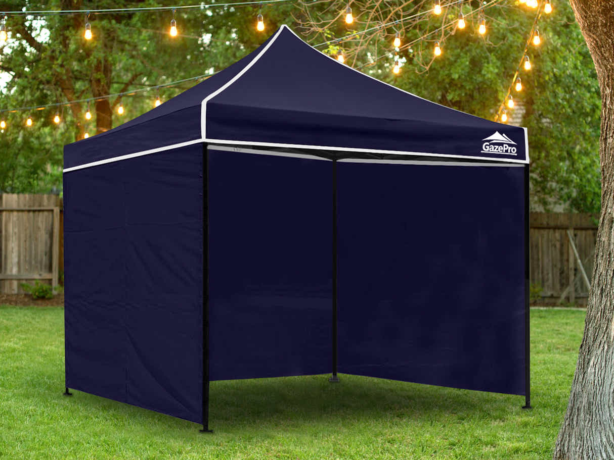 Gazebo with Silver-Coated Roof 3m x 3m - Navy