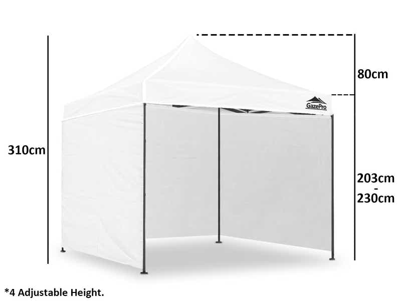 DS Gazebo with Silver-Coated Roof 3m x 3m - White