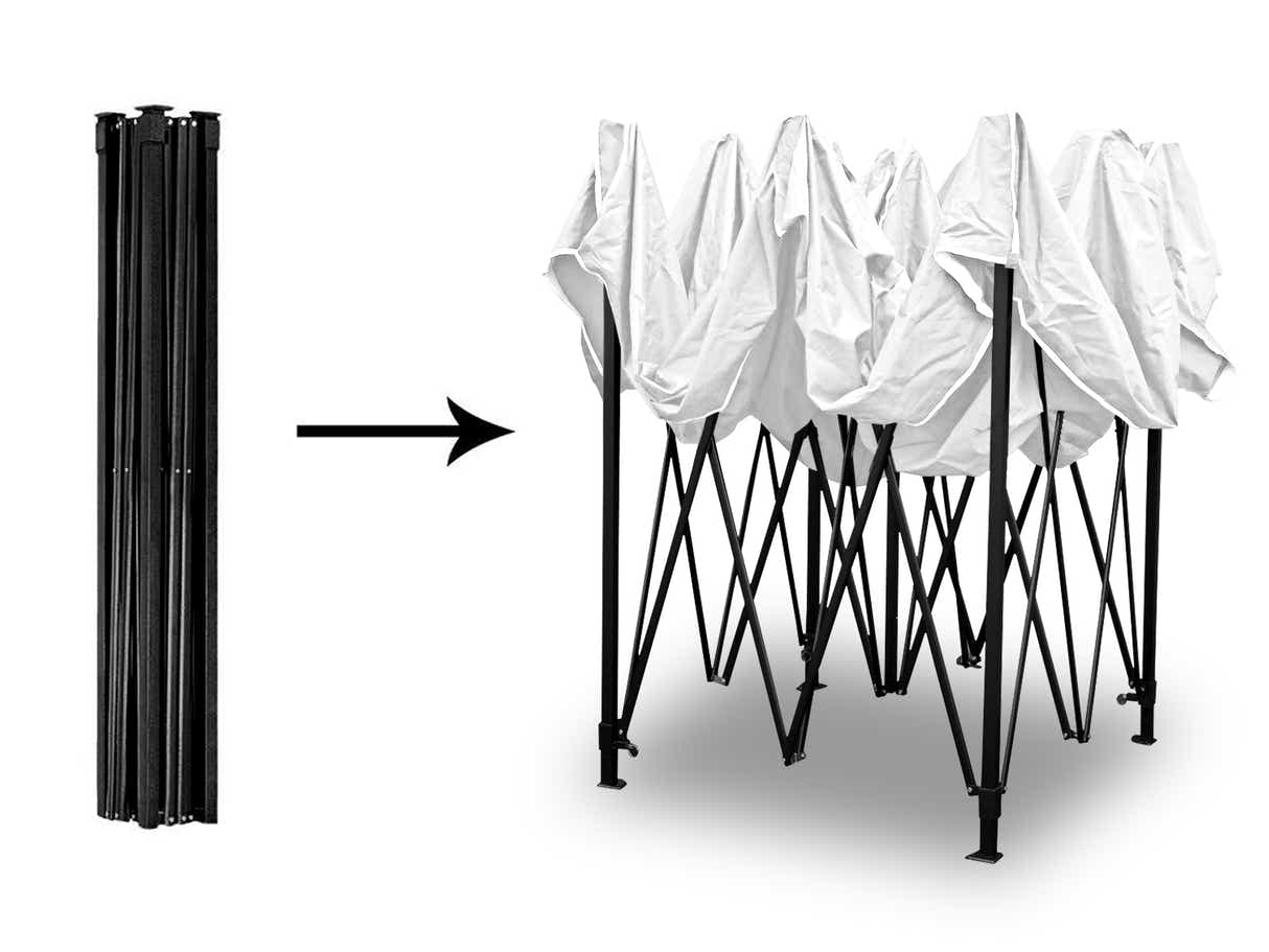 Gazebo with Silver-Coated Roof 3m x 3m - White