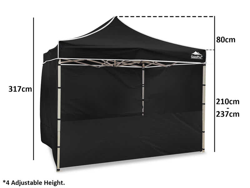 DS Heavy-Duty Gazebo 3m x 3m - Black