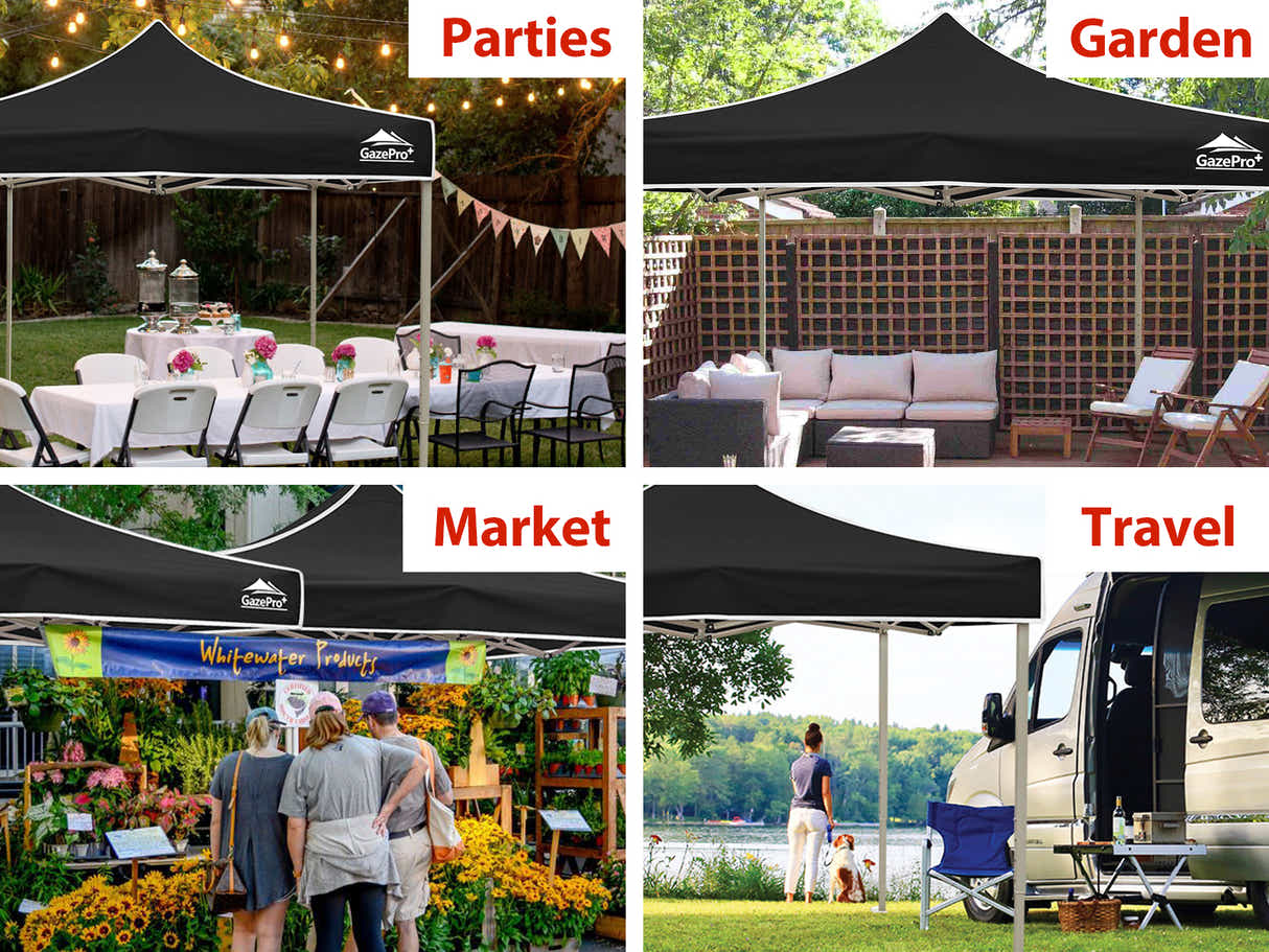 Heavy-Duty Gazebo 3m x 3m - Black