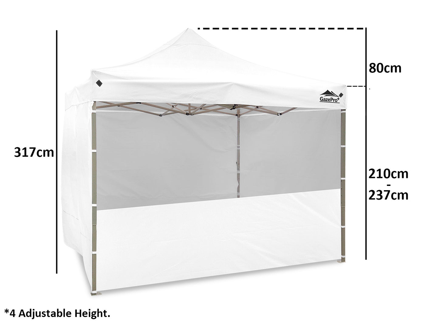 Gazebo C 3X3M Heavy Duty white